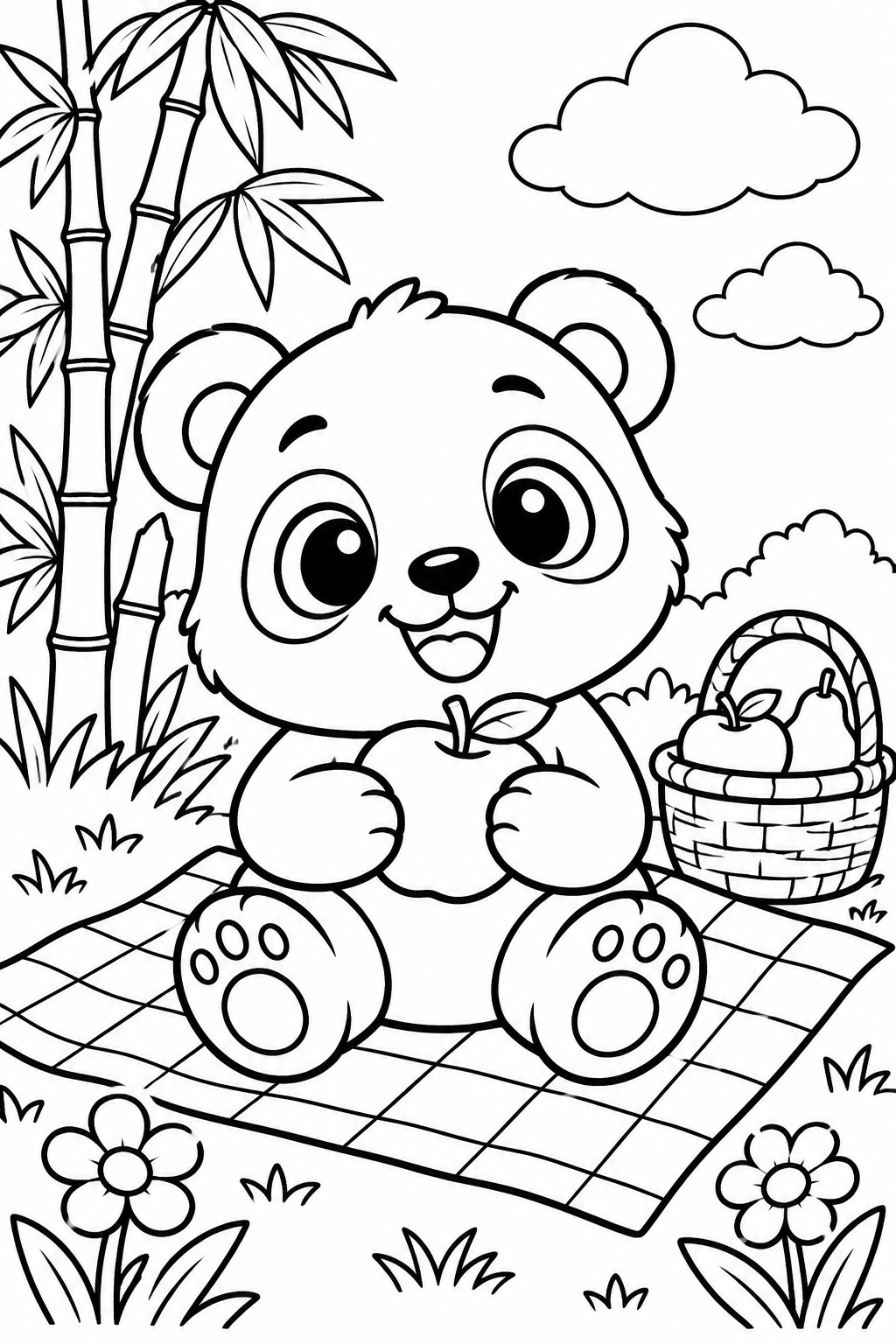 Gấu trúc đi picnic